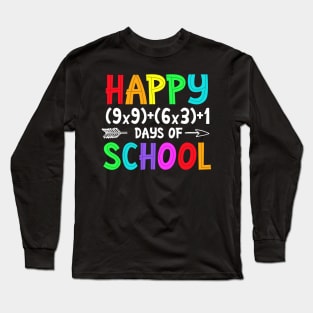 Funny Math Formula Happy 100 Days of School Back to School Long Sleeve T-Shirt